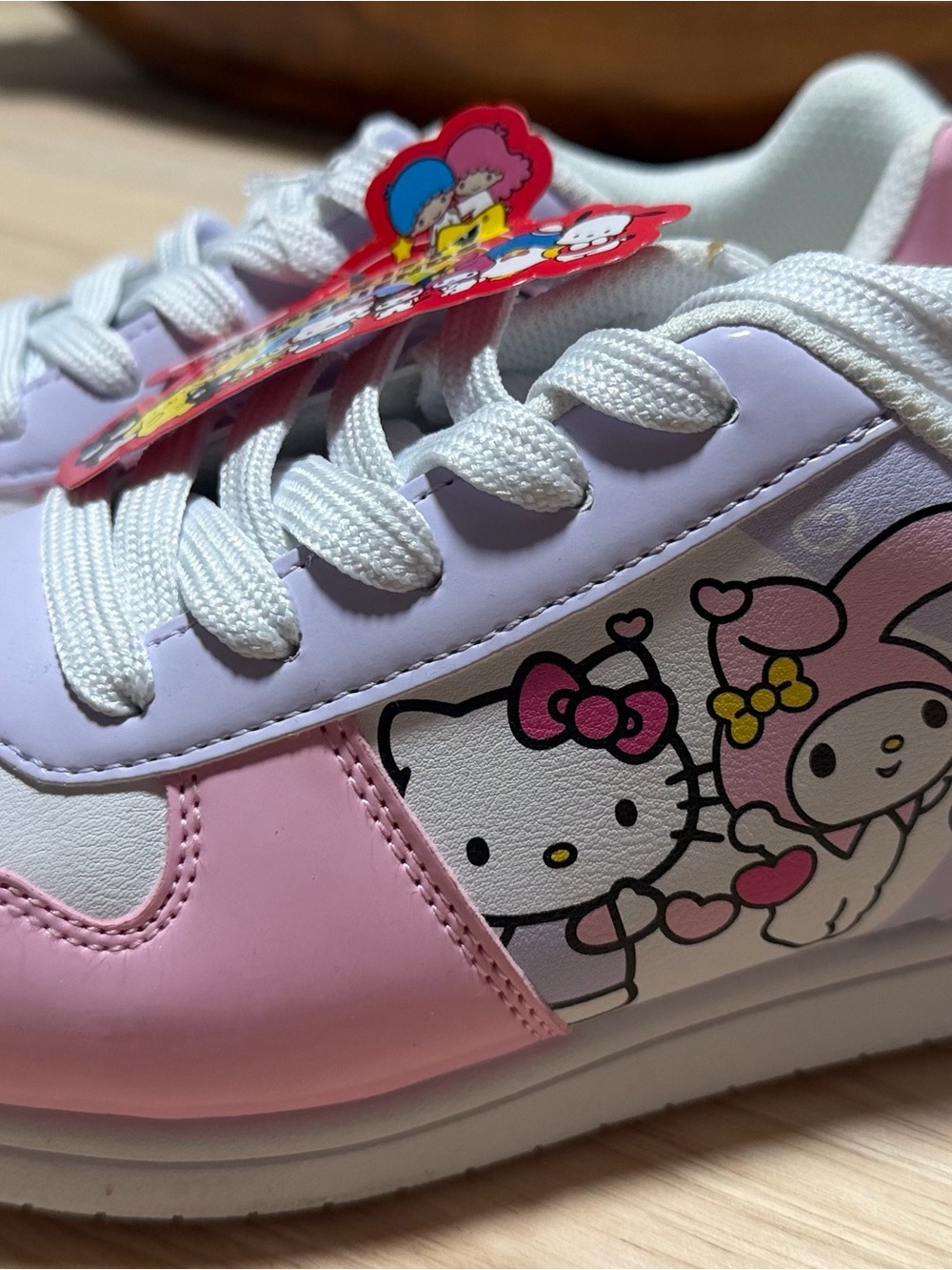 Hello Kitty Pink and White Kids Sneakers with Character Print